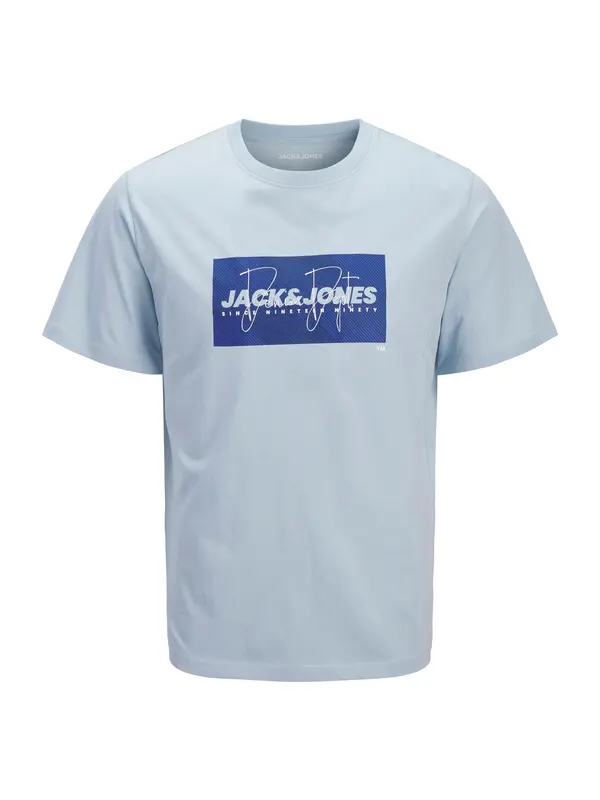 Jack & Jones Plus Jack & Jones Plus Majica 'JJCOLE'  nebesko plava / tamno plava / bijela