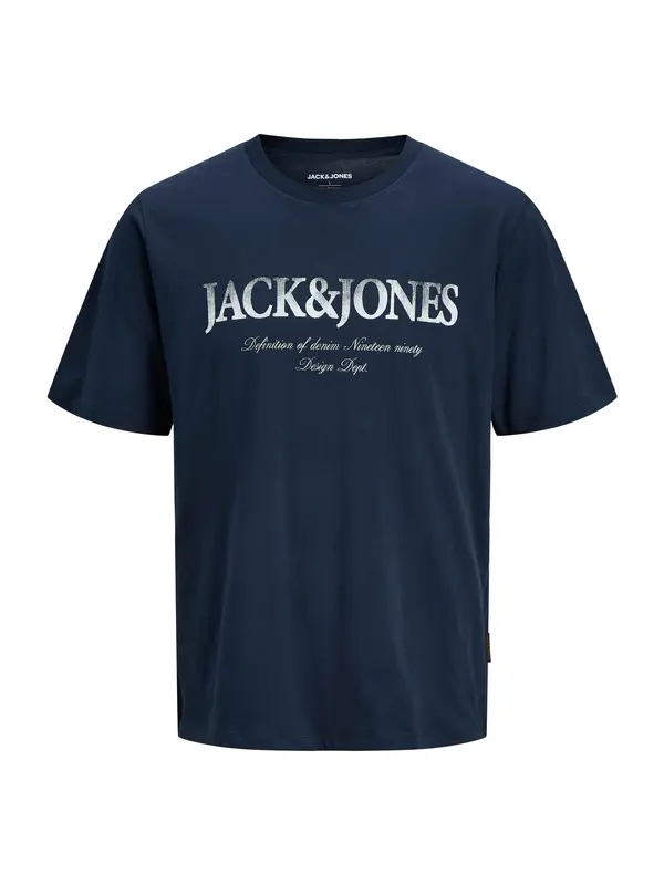 Jack & Jones Plus Jack & Jones Plus Majica 'JJDevin Daytona'  mornarsko plava / bijela