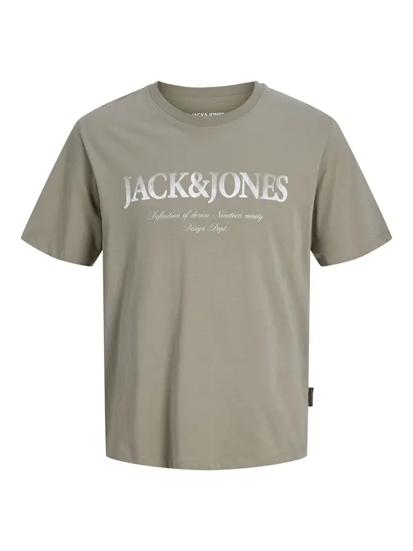 Jack & Jones Plus Jack & Jones Plus Majica 'JJDevin Daytona'  zelena / bijela