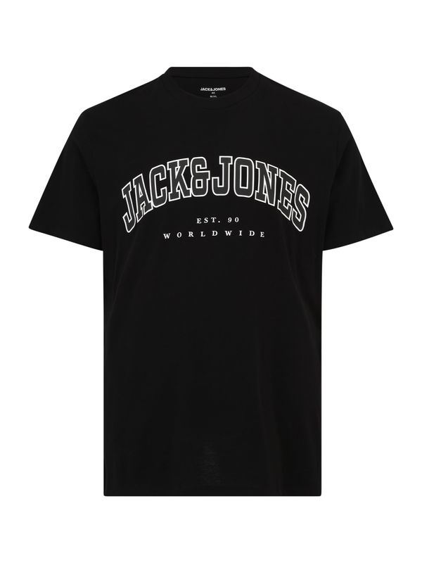 Jack & Jones Plus Jack & Jones Plus Majica 'JJECALEB'  antracit siva / crna / bijela