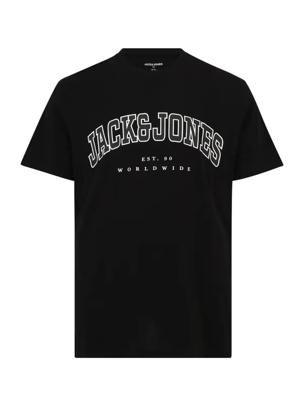 Jack & Jones Plus Jack & Jones Plus Majica 'JJECALEB'  antracit siva / crna / bijela