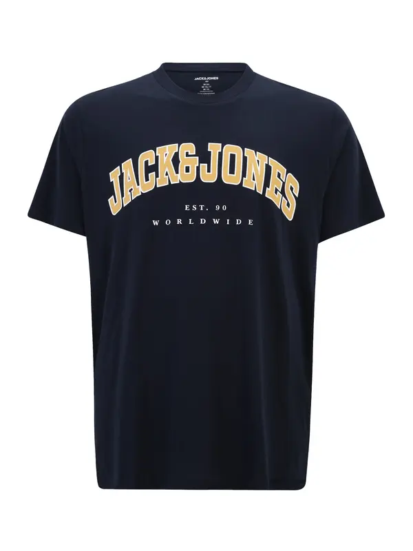 Jack & Jones Plus Jack & Jones Plus Majica 'JJECALEB'  pijesak / mornarsko plava / bijela