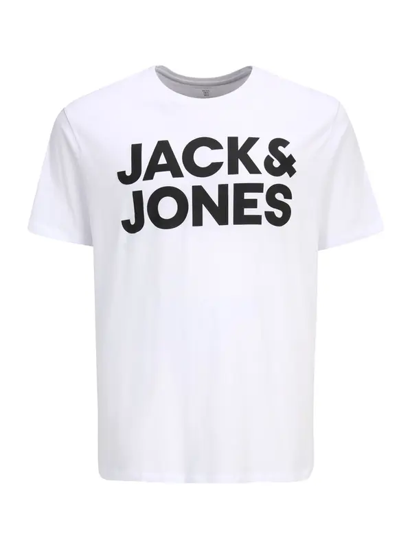Jack & Jones Plus Jack & Jones Plus Majica 'JJECORP'  crna / bijela