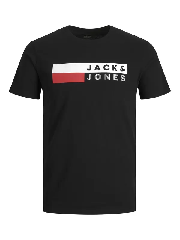 Jack & Jones Plus Jack & Jones Plus Majica 'JJECorp'  crvena / crna / bijela