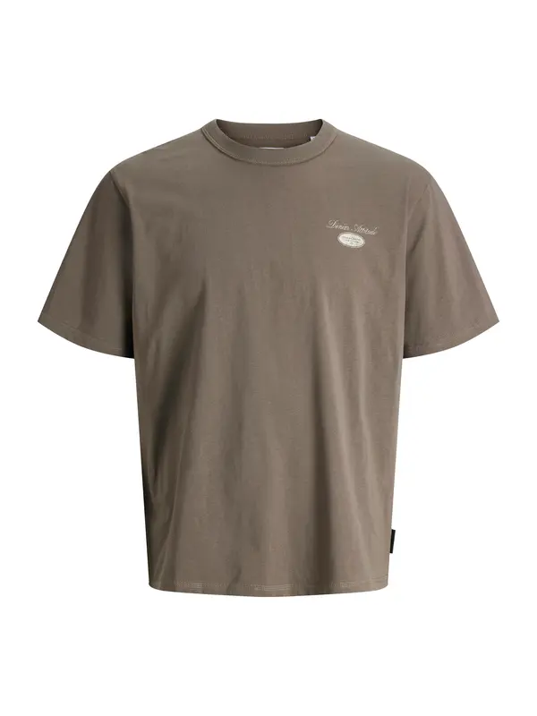 Jack & Jones Plus Jack & Jones Plus Majica 'JJEDOVER'  siva / boja blata