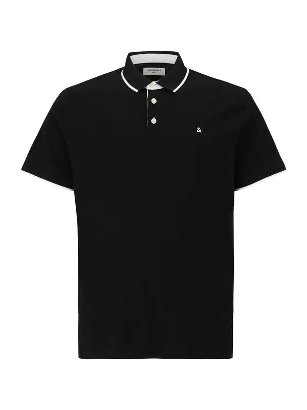 Jack & Jones Plus Jack & Jones Plus Majica 'JJEPaulos'  crna / bijela