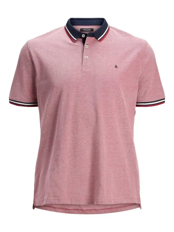 Jack & Jones Plus Jack & Jones Plus Majica 'JJEPaulos'  mornarsko plava / crvena / crvena melange / bijela