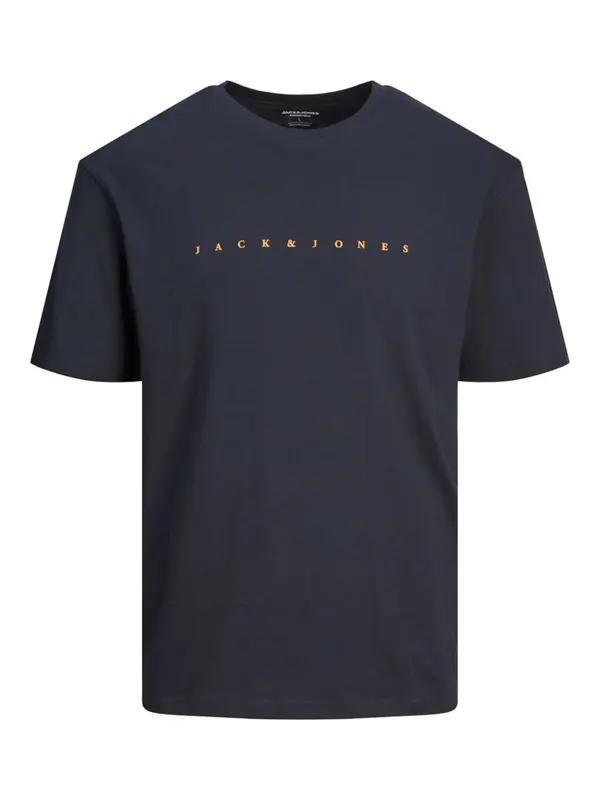 Jack & Jones Plus Jack & Jones Plus Majica 'JJEStar'  noćno plava / narančasta