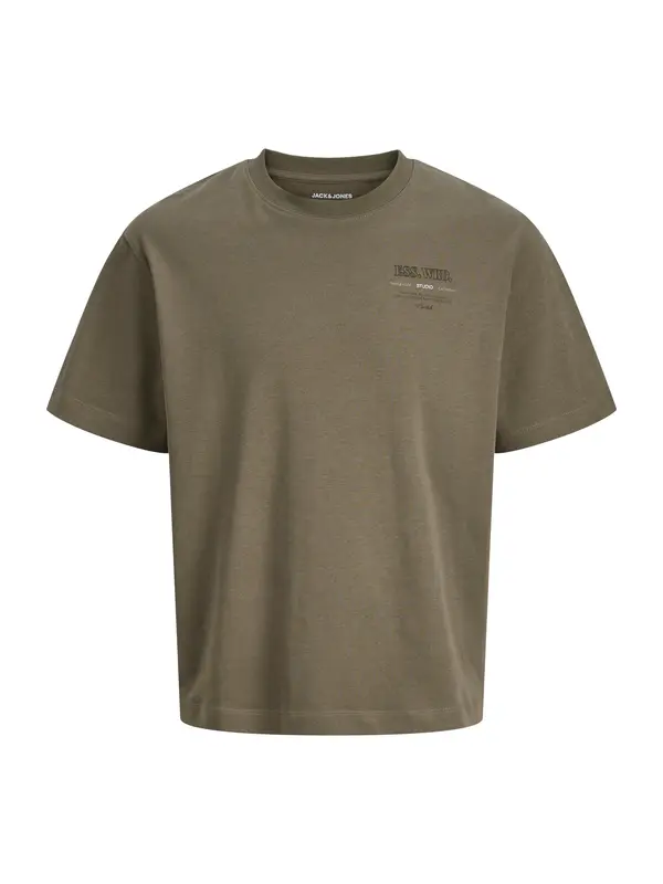 Jack & Jones Plus Jack & Jones Plus Majica 'JJEUrban Edge Studio'  bež / sepija / tamno smeđa