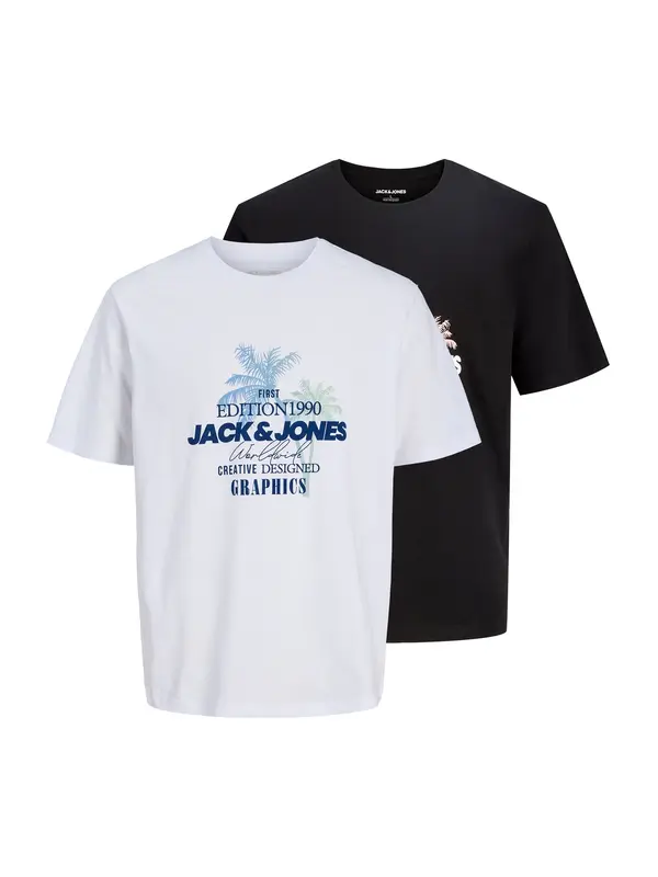 Jack & Jones Plus Jack & Jones Plus Majica 'JJGRADIENT'  tamno plava / pastelno zelena / crna / bijela
