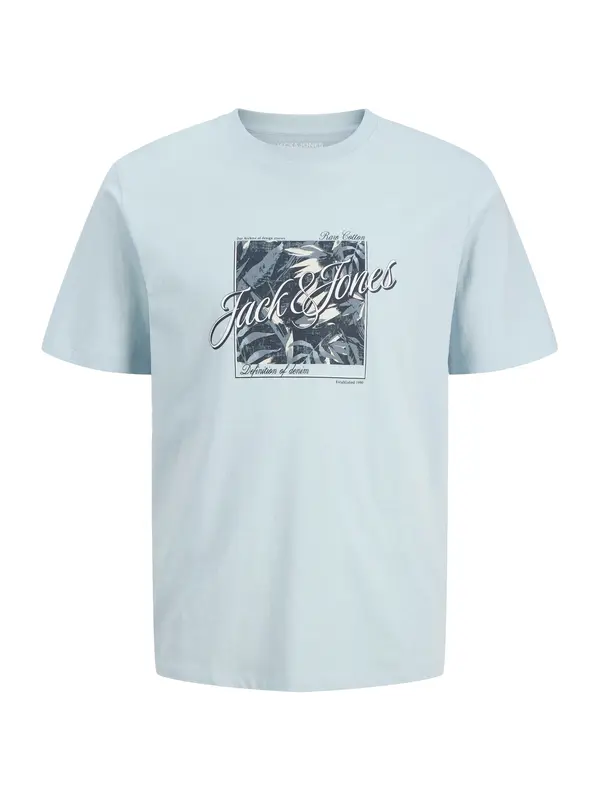 Jack & Jones Plus Jack & Jones Plus Majica 'JJHONOLULU'  morsko plava / sivkasto plava / svijetloplava / prljavo bijela