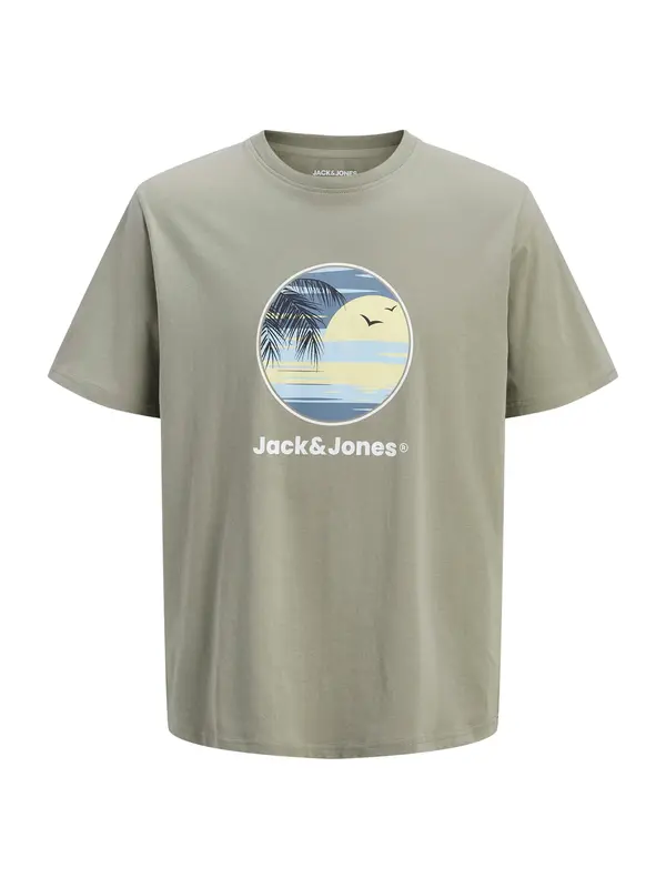 Jack & Jones Plus Jack & Jones Plus Majica 'JJPERRY'  plava / žuta / siva