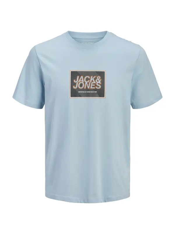 Jack & Jones Plus Jack & Jones Plus Majica 'JJRain'  bež / svijetloplava / narančasta / crna