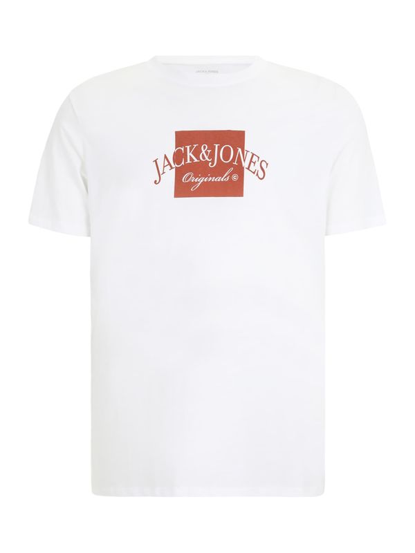 Jack & Jones Plus Jack & Jones Plus Majica 'JORBOSTON'  smeđa / bijela