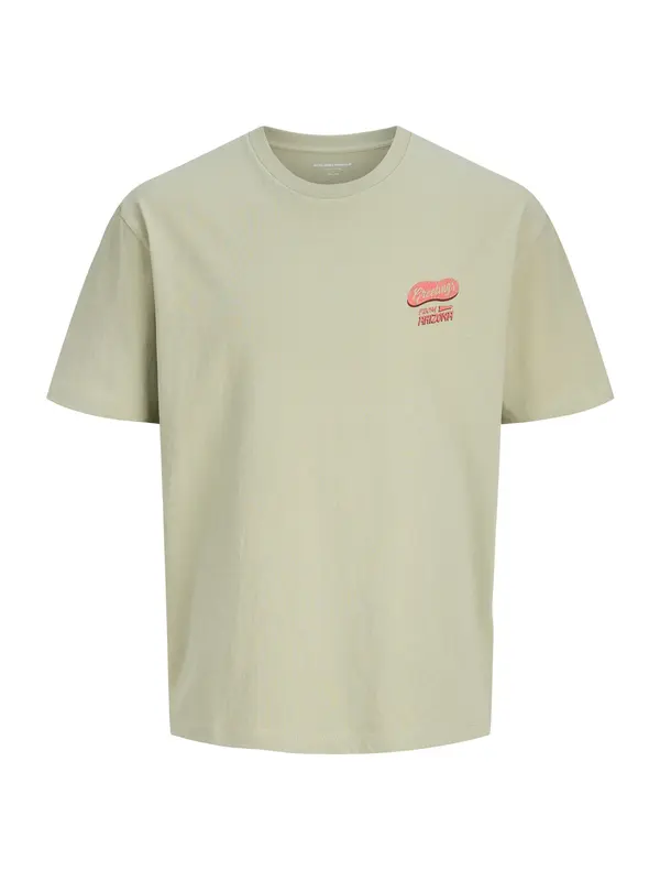 Jack & Jones Plus Jack & Jones Plus Majica 'JORGREETINGS'  smeđa / zelena / pastelno zelena / narančasta
