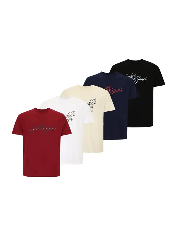 Jack & Jones Plus Jack & Jones Plus Majica 'JORINWOOD'  bež / mornarsko plava / bordo / crna / bijela
