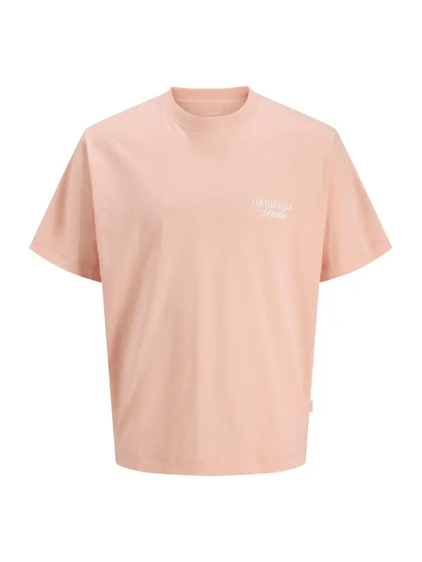 Jack & Jones Plus Jack & Jones Plus Majica 'JORNORREBRO'  breskva / bijela