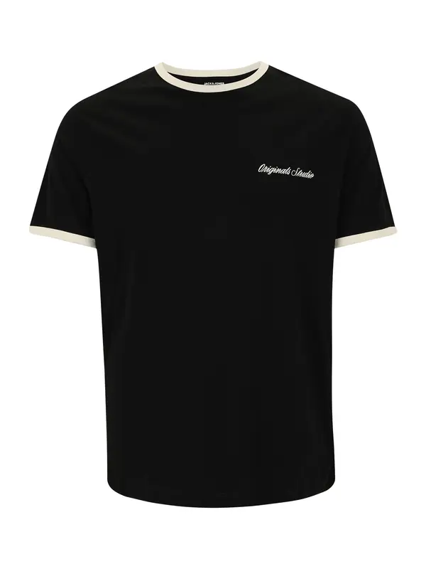Jack & Jones Plus Jack & Jones Plus Majica 'JORNORREBRO'  crna / bijela