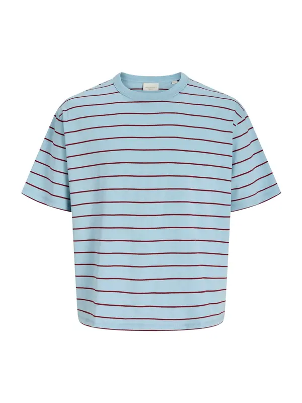 Jack & Jones Plus Jack & Jones Plus Majica 'JORSAVONA'  svijetloplava / karmin crvena
