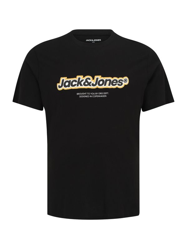 Jack & Jones Plus Jack & Jones Plus Majica 'JORVESTERBRO NEWTON'  med / crna / bijela