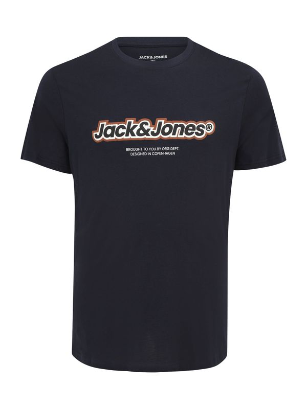 Jack & Jones Plus Jack & Jones Plus Majica 'JORVESTERBRO NEWTON'  morsko plava / smeđa / crna / bijela