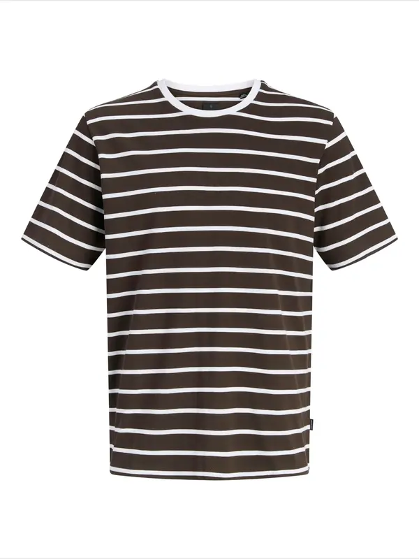 Jack & Jones Plus Jack & Jones Plus Majica 'JPRBLANOLAN'  tamno smeđa / bijela