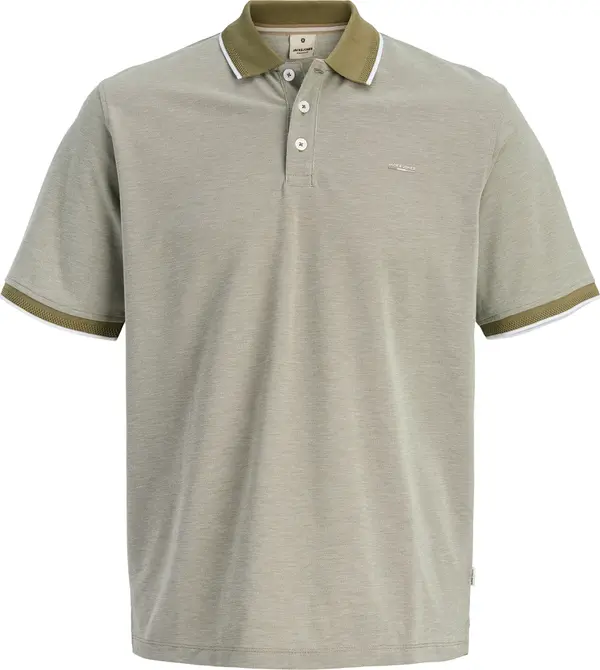 Jack & Jones Plus Jack & Jones Plus Majica 'JPRBLUALVES'  maslinasta / bijela