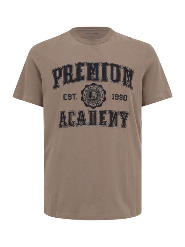 Jack & Jones Plus Jack & Jones Plus Majica 'JPRBLUJADON'  svijetlosmeđa / crna