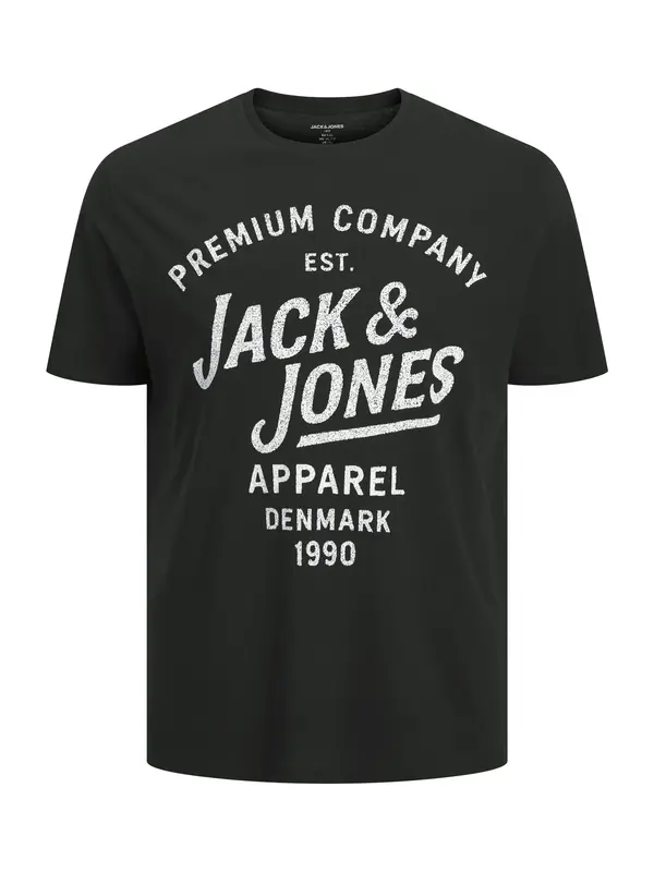 Jack & Jones Plus Jack & Jones Plus Majica 'JPRBLUZANE'  crna / bijela