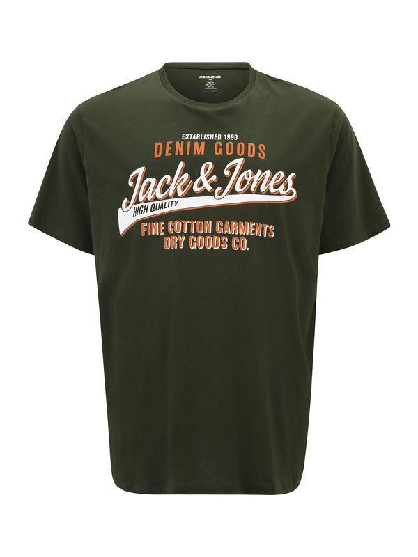 Jack & Jones Plus Jack & Jones Plus Majica  maslinasta / mandarina / bijela