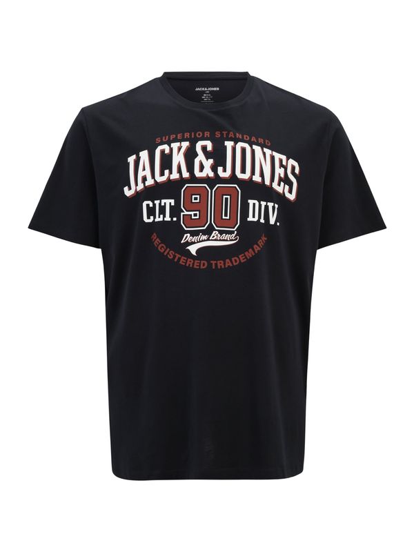 Jack & Jones Plus Jack & Jones Plus Majica  mornarsko plava / tamno crvena / bijela