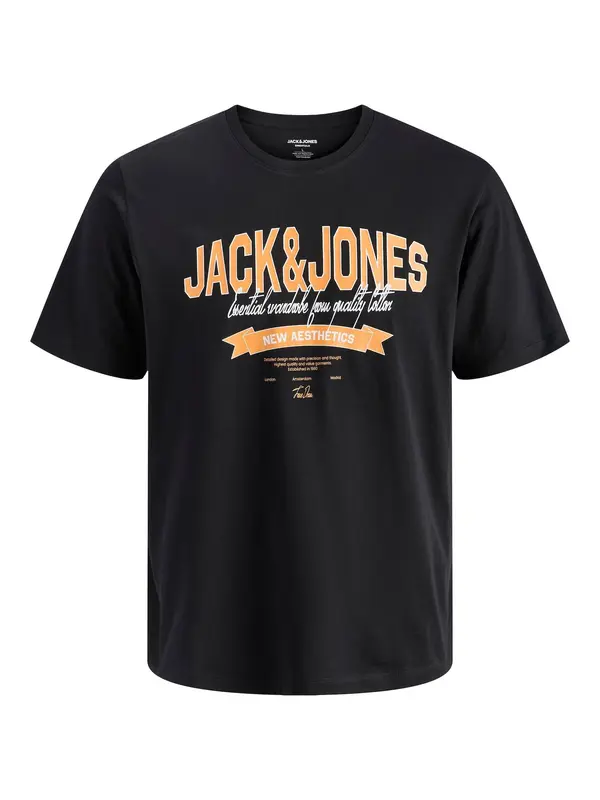 Jack & Jones Plus Jack & Jones Plus Majica  narančasta / crna / bijela