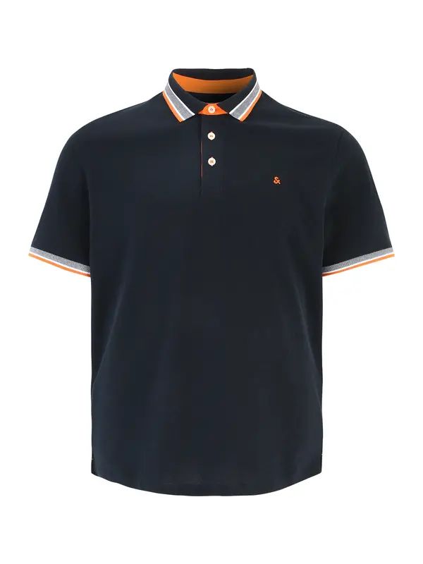 Jack & Jones Plus Jack & Jones Plus Majica 'Paulos'  mornarsko plava / narančasta / prljavo bijela