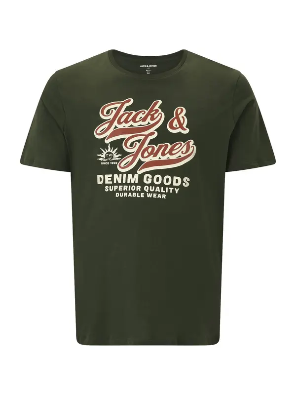 Jack & Jones Plus Jack & Jones Plus Majica  zelena / tamno narančasta / bijela