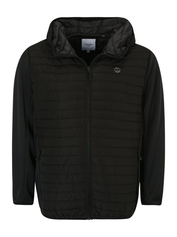 Jack & Jones Plus Jack & Jones Plus Prijelazna jakna 'Emulti'  svijetlosiva / crna