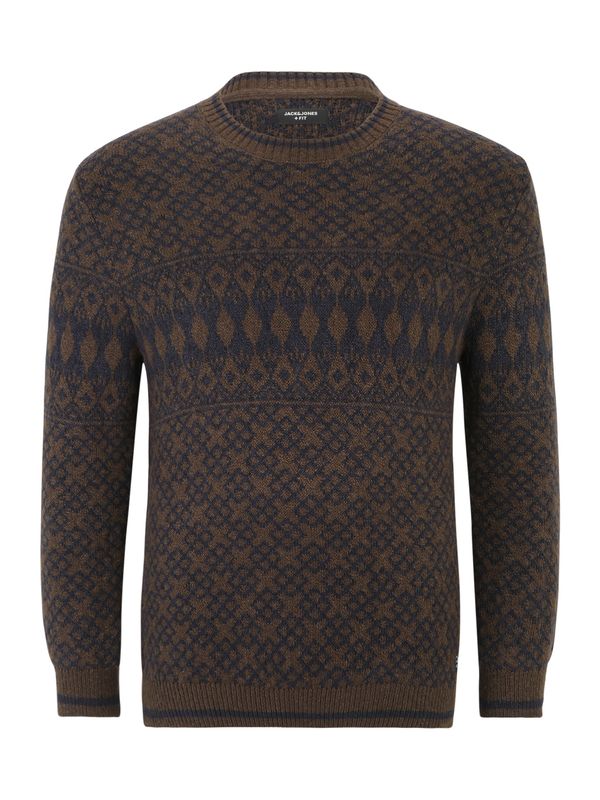 Jack & Jones Plus Jack & Jones Plus Pulover 'RYAN'  smeđa / čokolada