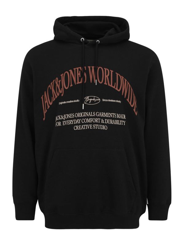 Jack & Jones Plus Jack & Jones Plus Sweater majica  bež / smeđa / crna