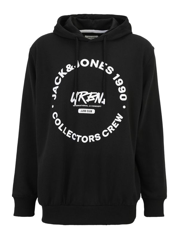 Jack & Jones Plus Jack & Jones Plus Sweater majica  crna / bijela