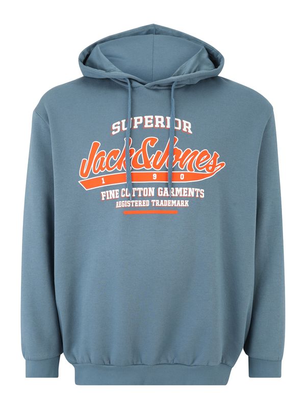 Jack & Jones Plus Jack & Jones Plus Sweater majica  golublje plava / tamno narančasta / bijela