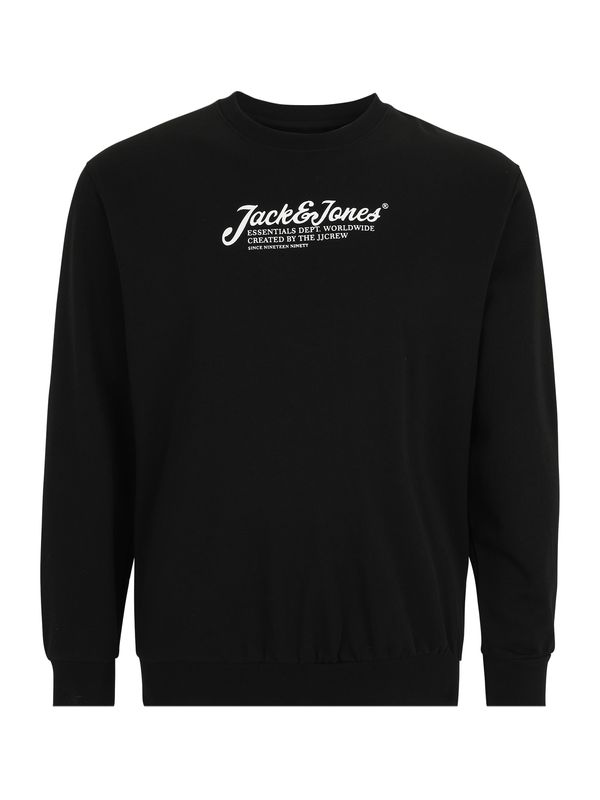 Jack & Jones Plus Jack & Jones Plus Sweater majica 'JJBEAU'  crna / bijela