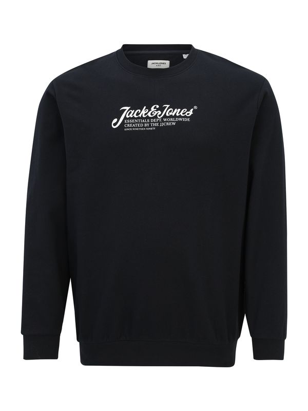 Jack & Jones Plus Jack & Jones Plus Sweater majica 'JJBEAU'  noćno plava / bijela