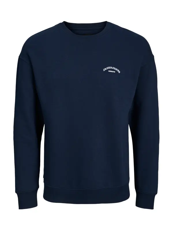 Jack & Jones Plus Jack & Jones Plus Sweater majica 'JJCollege'  mornarsko plava / bijela