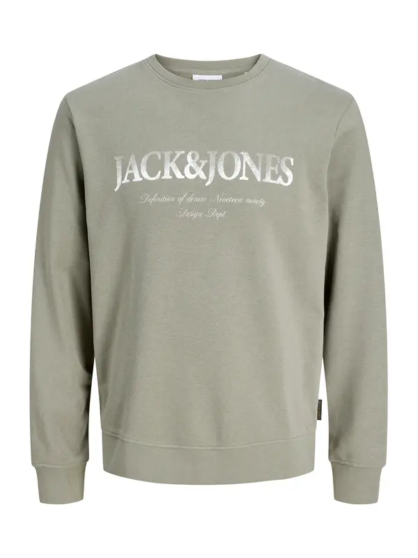 Jack & Jones Plus Jack & Jones Plus Sweater majica 'JJDevin Daytona'  maslinasta / bijela
