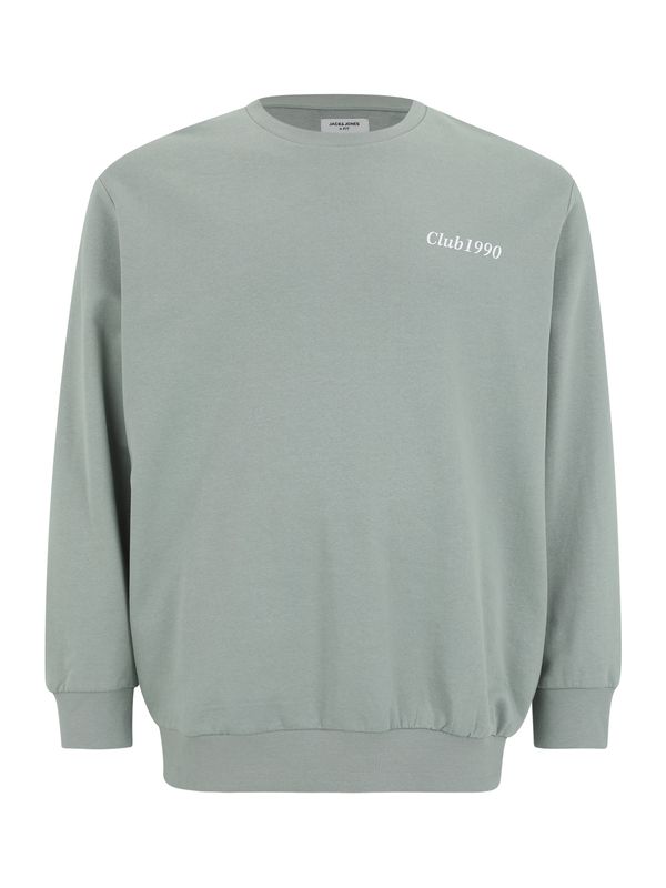 Jack & Jones Plus Jack & Jones Plus Sweater majica 'JJEBRADLEY'  limeta / pastelno zelena / bijela