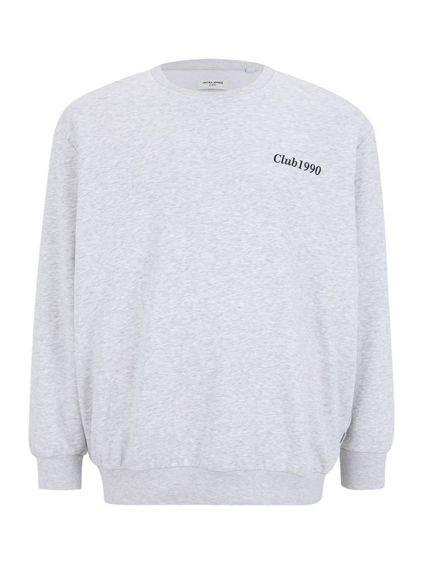Jack & Jones Plus Jack & Jones Plus Sweater majica 'JJEBRADLEY'  siva / crna