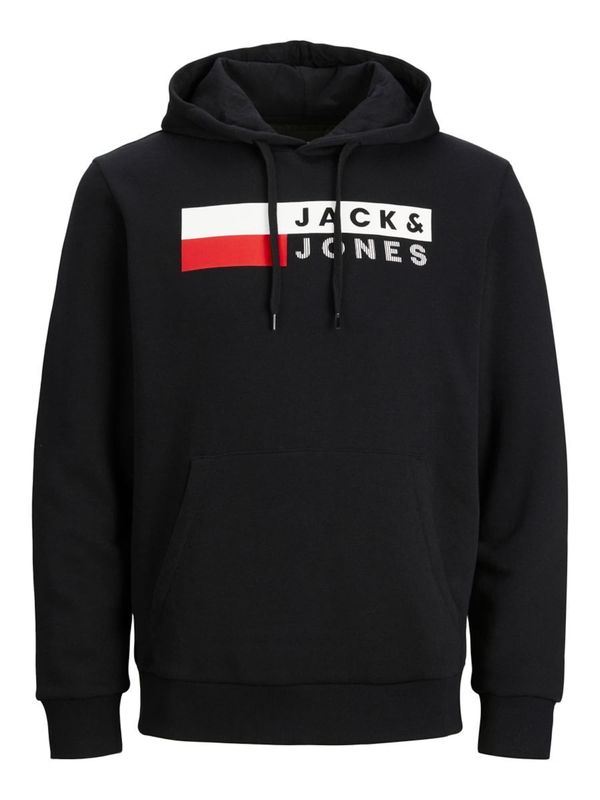 Jack & Jones Plus Jack & Jones Plus Sweater majica 'JJEcorp'  crvena / crna / bijela