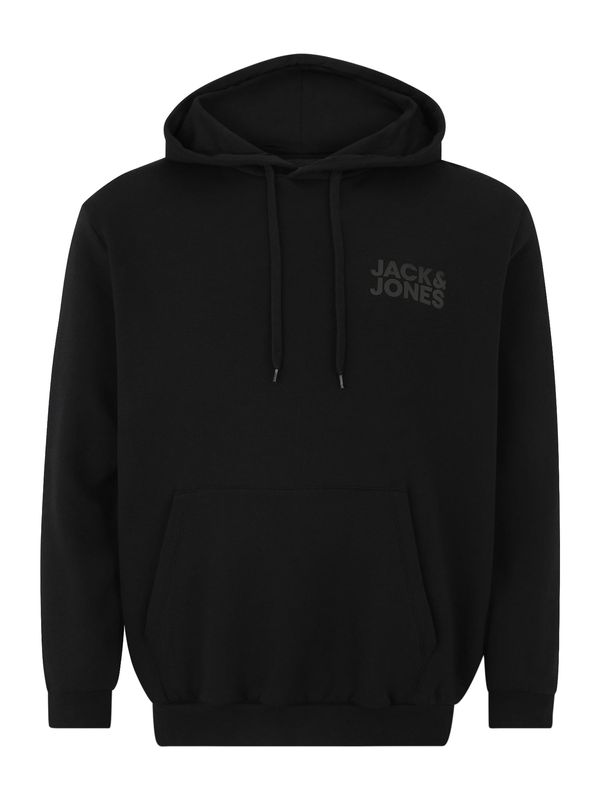 Jack & Jones Plus Jack & Jones Plus Sweater majica 'JJECORP'  siva / crna