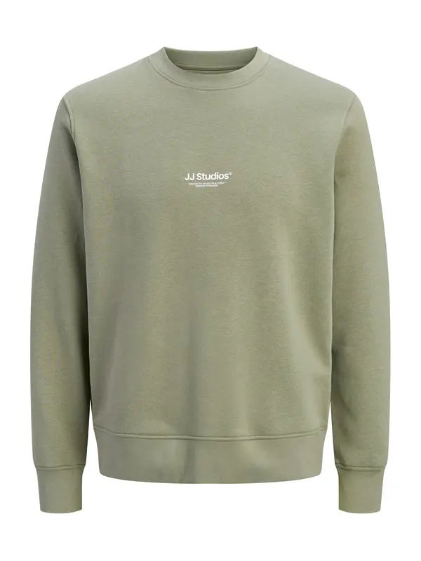 Jack & Jones Plus Jack & Jones Plus Sweater majica 'JJESOHO'  kaki / bijela