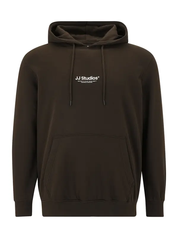 Jack & Jones Plus Jack & Jones Plus Sweater majica 'JJESOHO'  smeđa / bijela