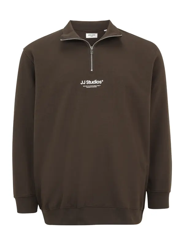 Jack & Jones Plus Jack & Jones Plus Sweater majica 'JJESOHO'  tamno smeđa